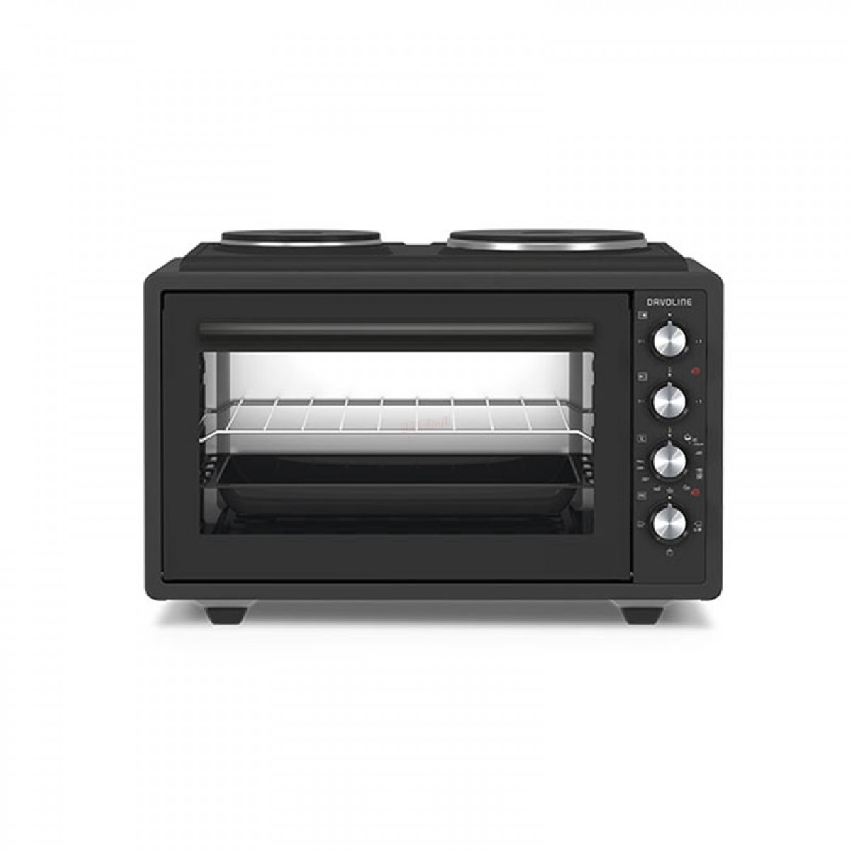 Ηλεκτρικό Φουρνάκι Davoline URBAN CHEF 3702 BL με 3 Εστίες Μαύρο Οικιακές Συσκευές