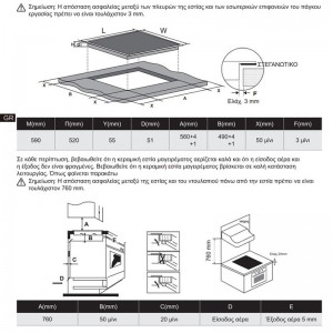 Εντοιχιζόμενη Κεραμική Εστία Midea MCH522T219K0 Μαύρη Οικιακές Συσκευές