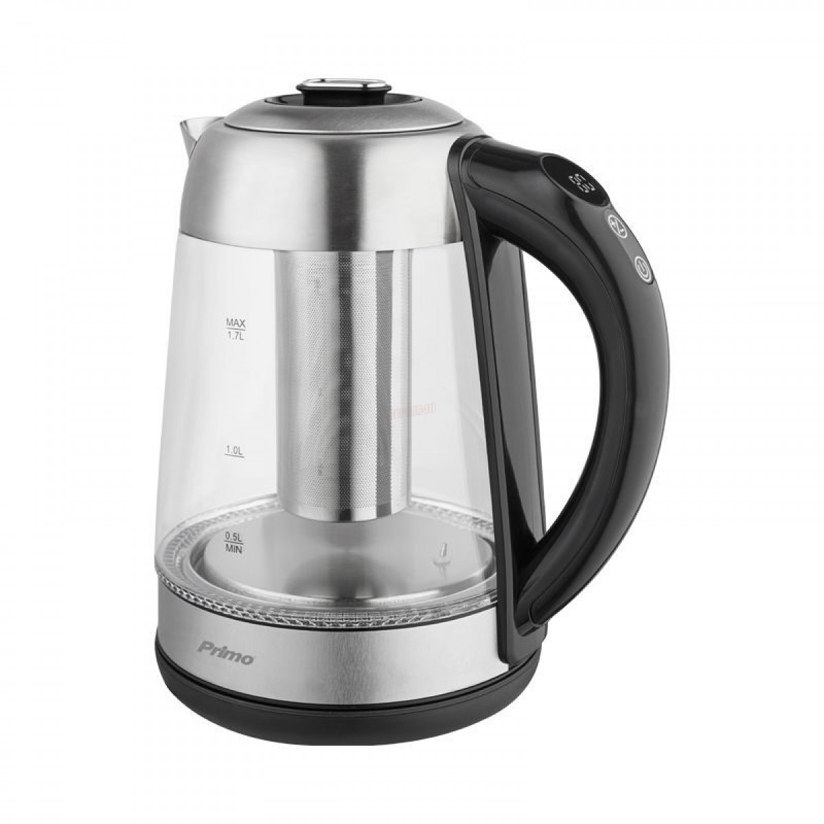 Βραστήρας Primo PRCK-40497 1.7lt 2200W Digital Γυάλινος Inox/Μαύρος Μικροσυσκευές