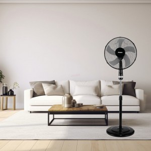 Ανεμιστήρας Ορθοστάτης 16'' 40cm PRSF-80448 Primo Μαύρος-Γκρι 5 Φτερά 50W Μικροσυσκευές