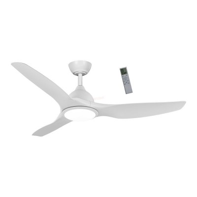 Ανεμιστήρας Οροφής PRCF-80723 Primo 52'' 132cm με Τηλεχειριστήριο 1 Φως LED Λευκός με 3 Φτερά