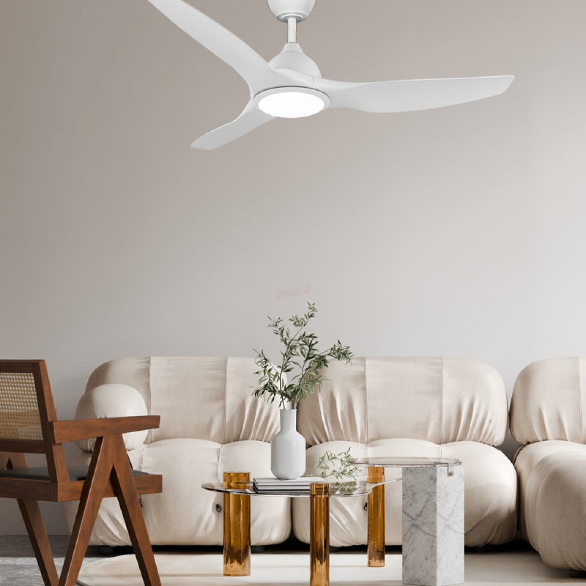 Ανεμιστήρας Οροφής PRCF-80723 Primo 52'' 132cm με Τηλεχειριστήριο 1 Φως LED Λευκός με 3 Φτερά Μικροσυσκευές