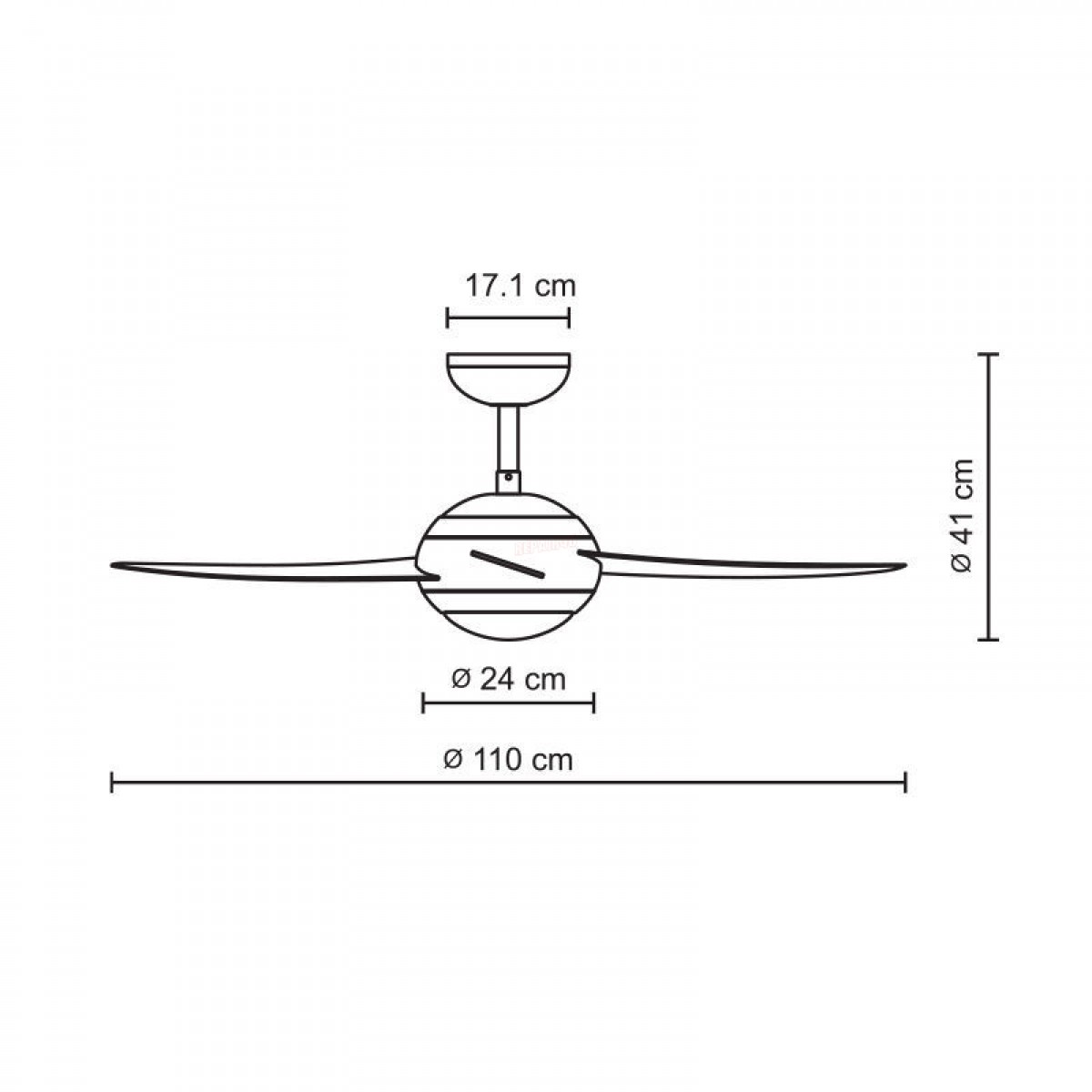 Ανεμιστήρας Οροφής PRCF-80425 Primo 44'' 110cm με Τηλεχειριστήριο 1 Φως 5 Φτερά Ασημί  Μικροσυσκευές