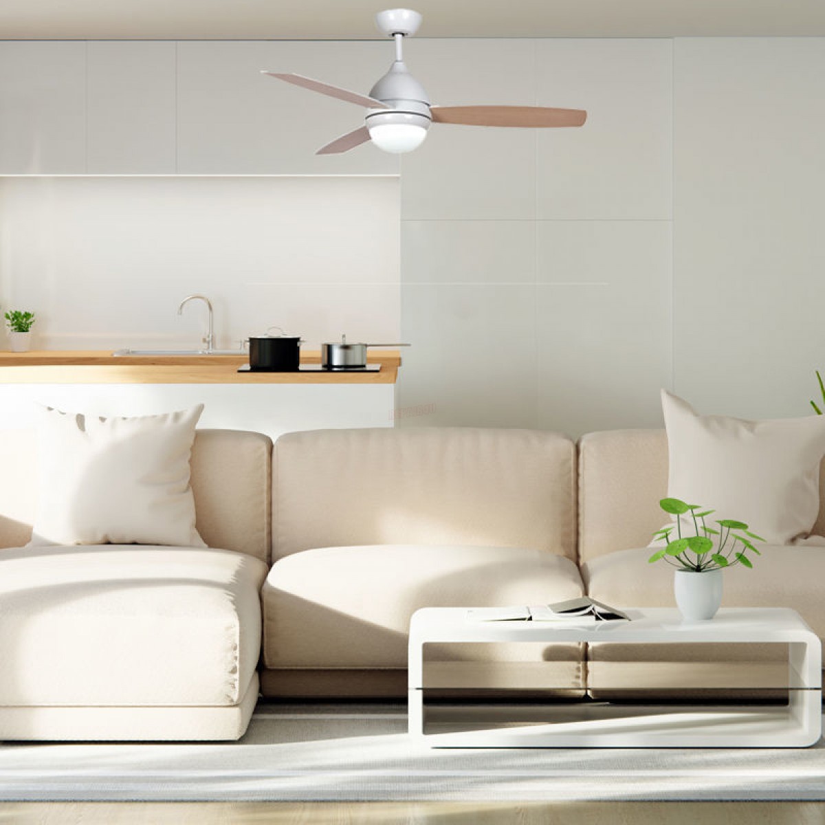 Ανεμιστήρας Οροφής PRCF-80520D Primo 48'' 120cm με Τηλεχειριστήριο 1 Φως LED 3 Φτερά Λευκός Μικροσυσκευές