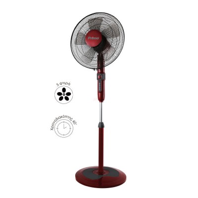 Ανεμιστήρας Ορθοστάτης PRSF-80503 Primo 16'' 40cm Κόκκινο - Μαύρο 
