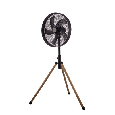 Ανεμιστήρας Ορθοστάτης PRSF-80580 Primo 18'' 45cm Μεταλλικός με Wooden Finish Τρίποδο Μαύρος