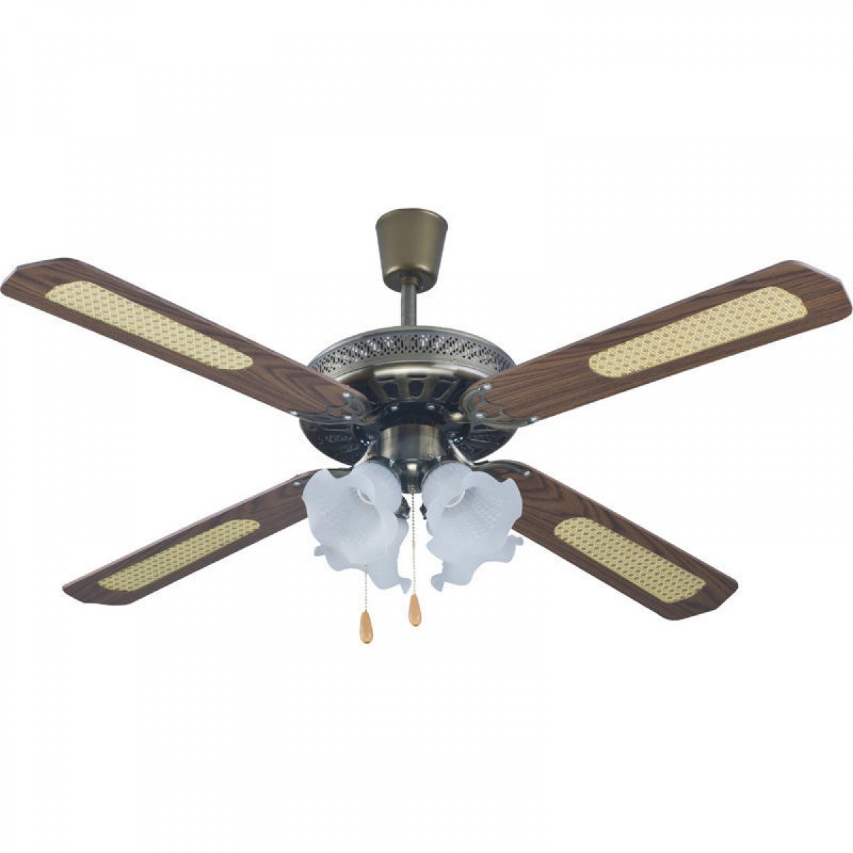 Ανεμιστήρας Οροφής PRCF-80279 Primo 52'' 130cm με 4 Φώτα 4 Φτερά Καφέ Μικροσυσκευές