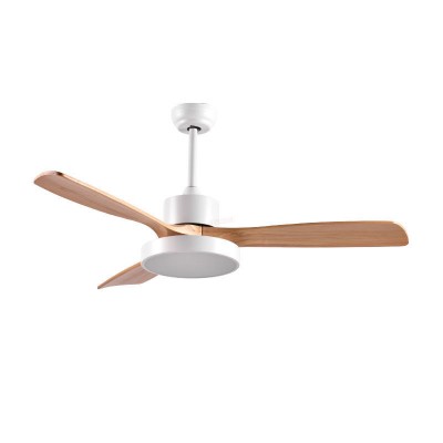 Ανεμιστήρας Οροφής PRCF-80616 Primo 52'' 130cm με Τηλεχειριστήριο 1Φως LED 3 Φτερά Λευκός με Ξύλινα Φτερά
