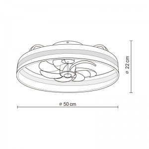 Ανεμιστήρας Οροφής PRCF-80609 Primo 20'' 50cm με Τηλεχειριστήριο 1 Φως LED 7 Φτερά Λευκός Μικροσυσκευές