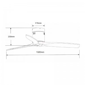 Ανεμιστήρας Οροφής PRCF-80665 Primo 52'' 132cm DC με Τηλεχειριστήριο 3 Καφέ Φτερά Μαύρος  Μικροσυσκευές