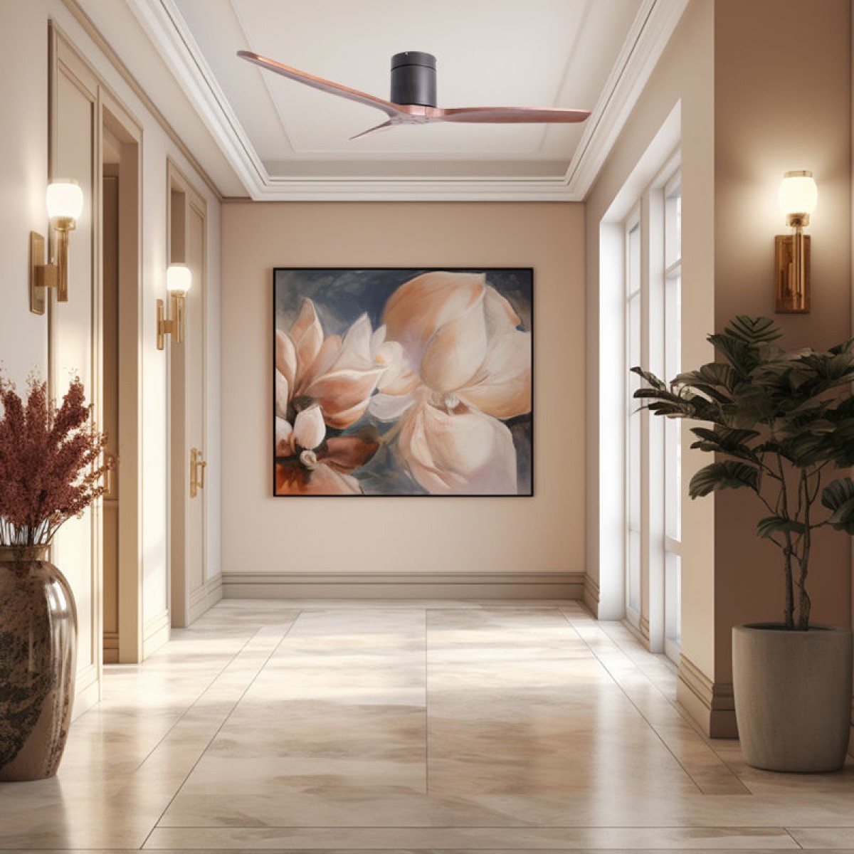 Ανεμιστήρας Οροφής PRCF-80665 Primo 52'' 132cm DC με Τηλεχειριστήριο 3 Καφέ Φτερά Μαύρος  Μικροσυσκευές