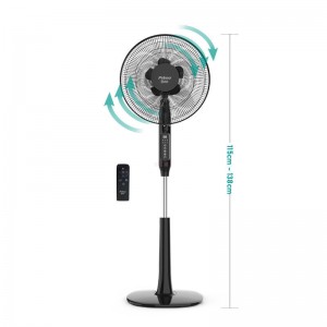 Ανεμιστήρας Ορθοστάτης PRSF-80615D Primo 16'' 40cm με Τηλεχειριστήριο και DC Μοτέρ Μαύρος  Μικροσυσκευές