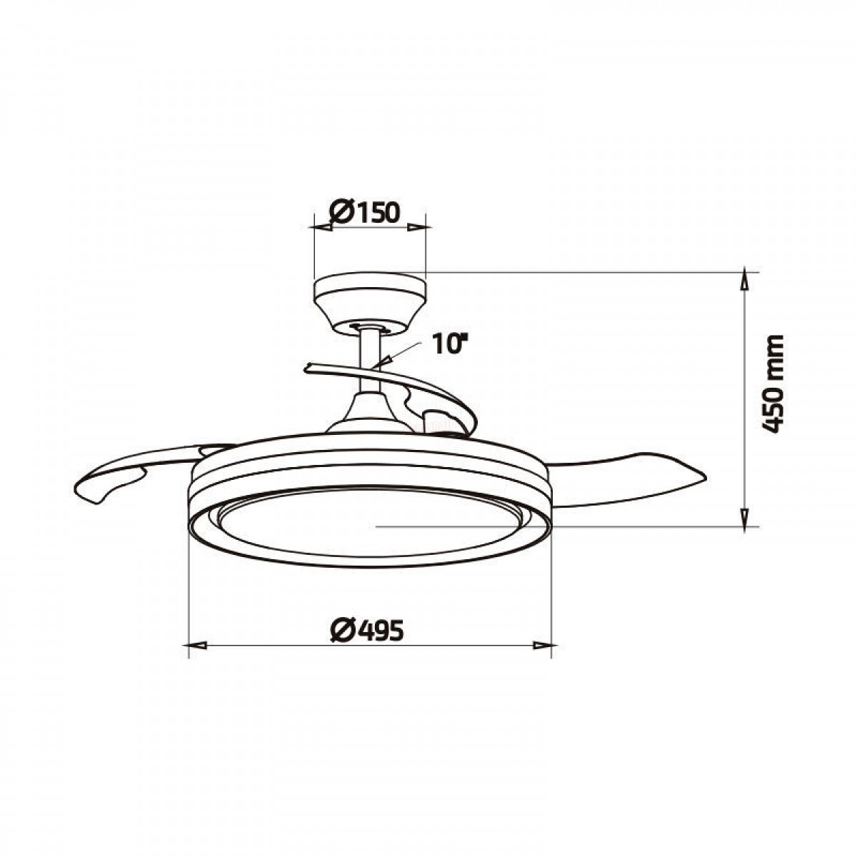 Ανεμιστήρας Οροφής PRCF-80682 Primo DC 42'' 106cm με Τηλεχειριστήριο 1Φως LED 3 Φτερά Ασημί  Μικροσυσκευές