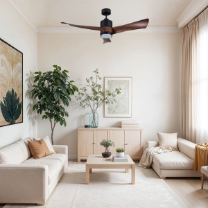 Ανεμιστήρας Οροφής PRCF-80663 Primo 54'' 137cm DC με Τηλεχειριστήριο 1 Φως LED Μαύρος με 3 Καφέ Φτερά  Μικροσυσκευές