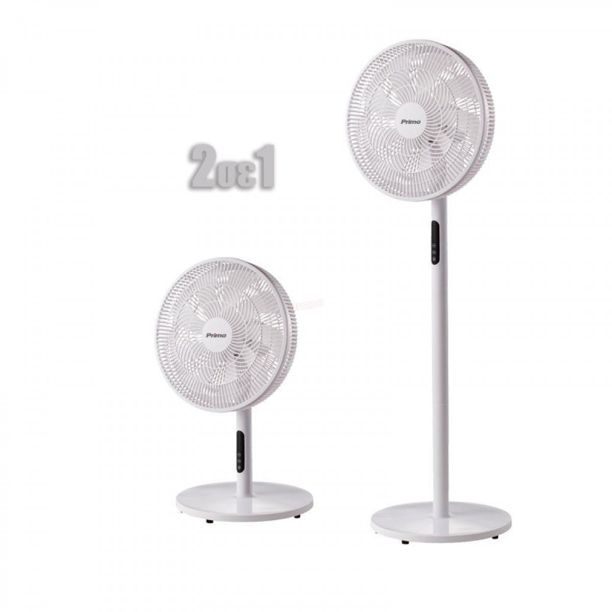 Ανεμιστήρας Ορθοστάτης PRSF-80645 Primo 16'' 40cm με Τηλεχειριστήριο 9 Φτερά Λευκός 2 σε 1 Μικροσυσκευές
