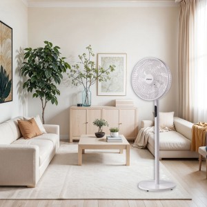 Ανεμιστήρας Ορθοστάτης PRSF-80645 Primo 16'' 40cm με Τηλεχειριστήριο 9 Φτερά Λευκός 2 σε 1 Μικροσυσκευές