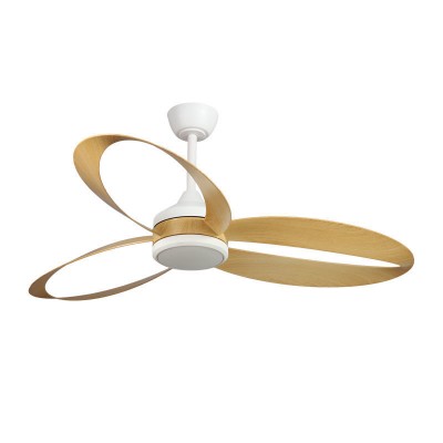 Ανεμιστήρας Οροφής PRCF-80653 Primo 52'' 132cm DC με Τηλεχειριστήριο 1 Φως LED 3 Φτερά Λευκός με Ξύλινα Φτερά