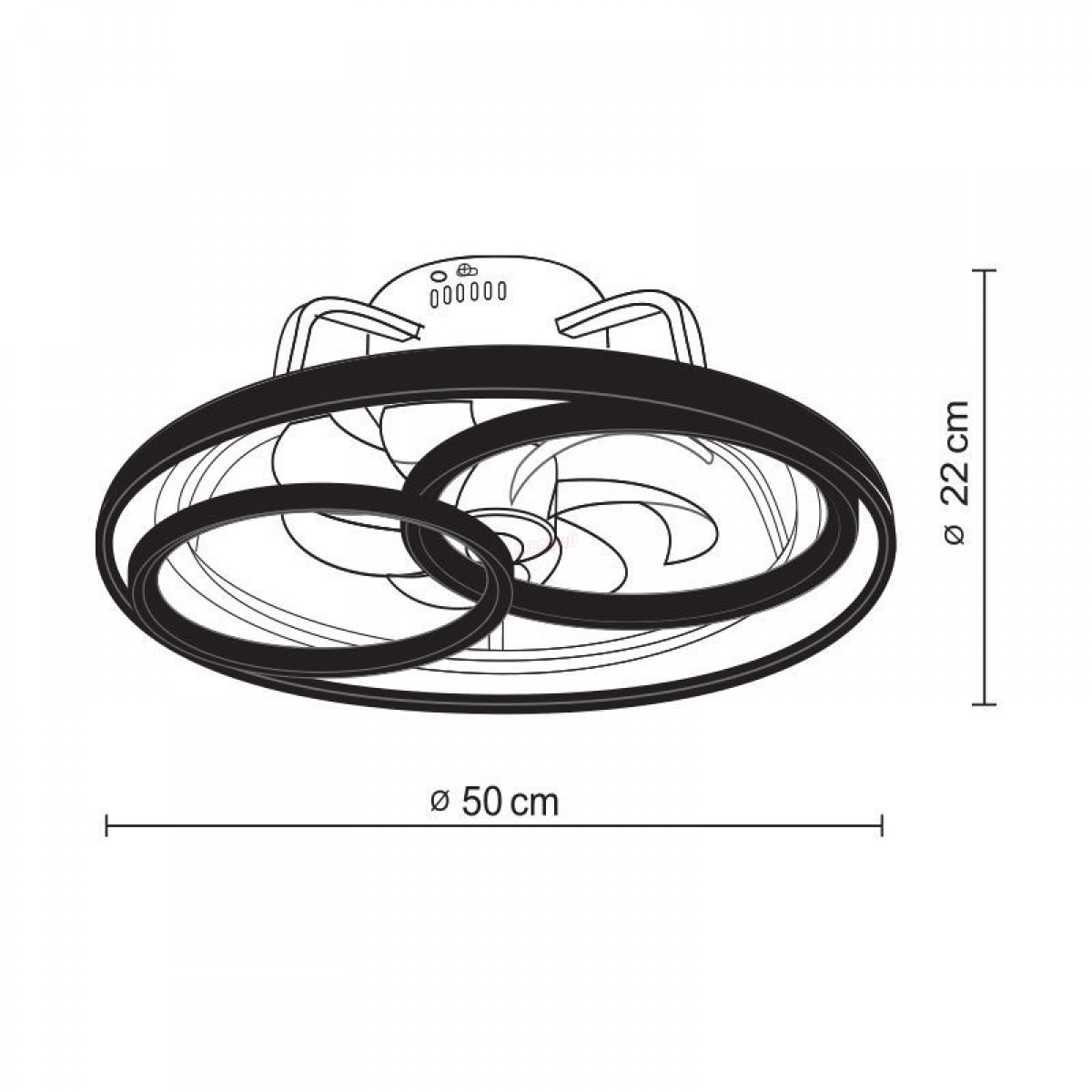 Ανεμιστήρας Οροφής PRCF-80676 Primo 20'' 50cm DC με Τηλεχειριστήριο 2 Φώτα LED Λευκός - Μαύρος  Μικροσυσκευές