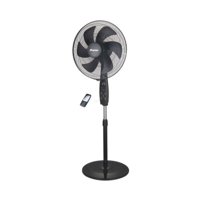 Ανεμιστήρας Ορθοστάτης PRSF-80698D Primo 18”- 45cm με Τηλεχειριστήριο και DC Μοτέρ 6 Φτερά Μαύρος