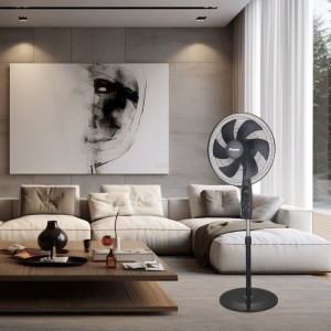 Ανεμιστήρας Ορθοστάτης PRSF-80698D Primo 18”- 45cm με Τηλεχειριστήριο και DC Μοτέρ 6 Φτερά Μαύρος Μικροσυσκευές