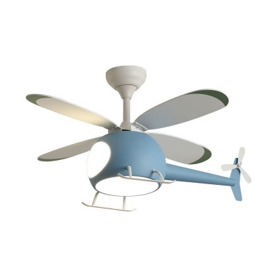 Ανεμιστήρας Οροφής Helicopter PRCF-80678 Primo DC 38'' 98cm με Τηλεχειριστήριο 1 Φως LED 4 Φτερά Μπλε Kids Series