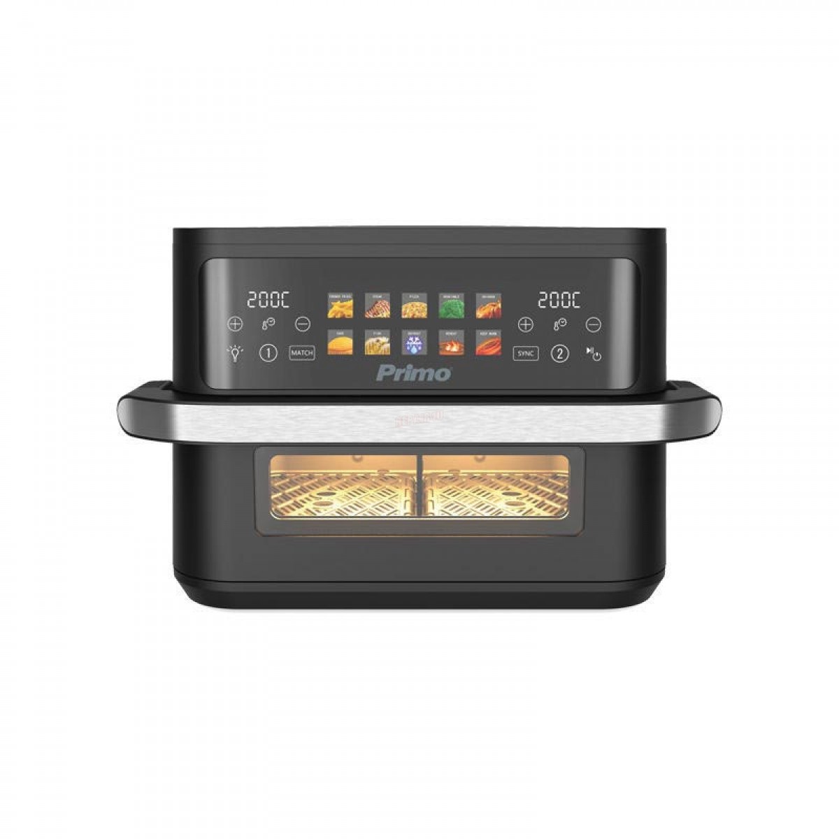 Φριτέζα Αέρος PRAF-40530 Primo Dual Zone Digital 11L 2800W Inox/Μαύρο Μικροσυσκευές